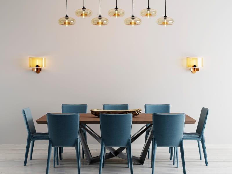 5. Bege com cores intensas mesa de jantar bege