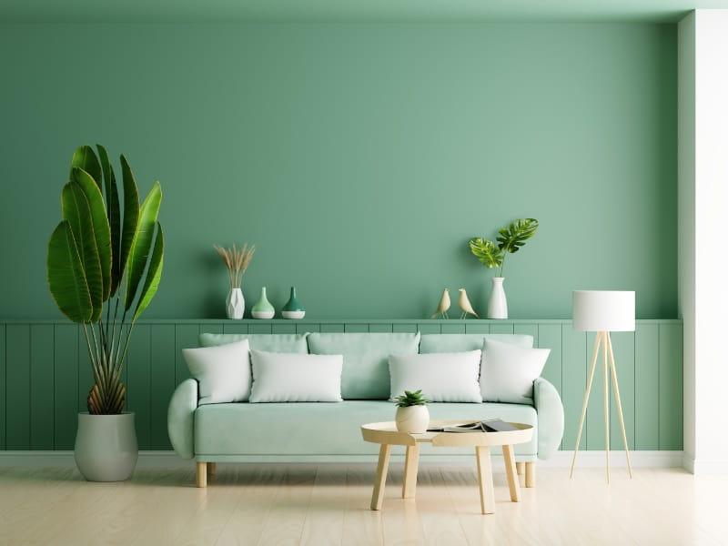 sala de estar verde