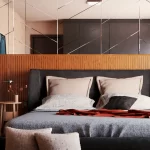 Cabeceira ripada marrom