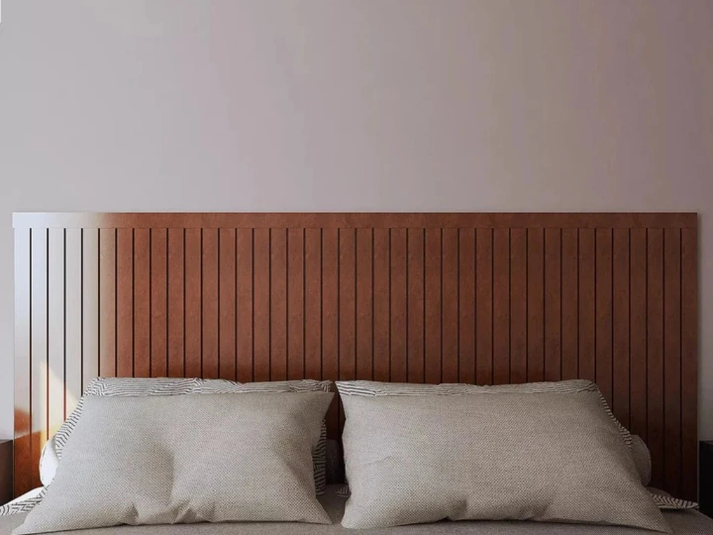 Painéis ripados no quarto