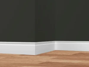 Rodapé de poliestireno ou MDF